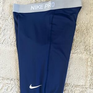 Nike Pro Navy Leggings with White Accents